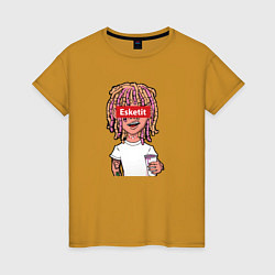 Футболка хлопковая женская Lil Pump: Esketit Style, цвет: горчичный