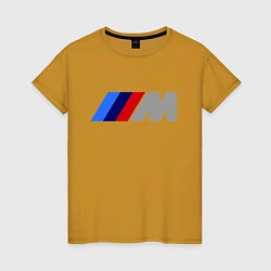 Футболка хлопковая женская BMW M, цвет: горчичный