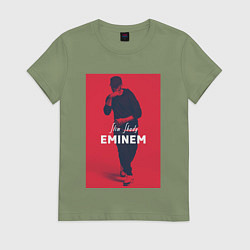 Футболка хлопковая женская Slim Shady: Eminem, цвет: авокадо