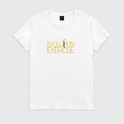 Футболка хлопковая женская Evolution of Exercise NEW, цвет: белый