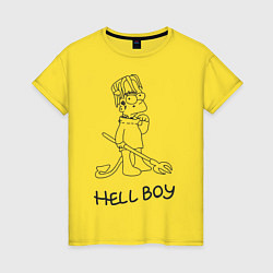 Футболка хлопковая женская Bart: Hell Boy, цвет: желтый