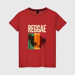 Футболка хлопковая женская Reggae, цвет: красный