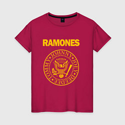 Футболка хлопковая женская Ramones, цвет: маджента