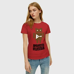 Футболка хлопковая женская Android Russia, цвет: красный — фото 2
