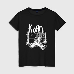 Футболка хлопковая женская Korn, цвет: черный