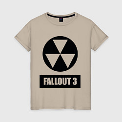 Футболка хлопковая женская Fallout 3, цвет: миндальный