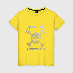 Футболка хлопковая женская Metallica: Death magnetic, цвет: желтый