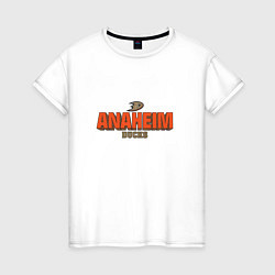 Футболка хлопковая женская Anaheim Ducks, цвет: белый