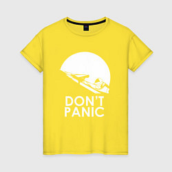 Футболка хлопковая женская Elon: Don't Panic, цвет: желтый