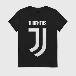 Футболка хлопковая женская FC Juventus, цвет: черный