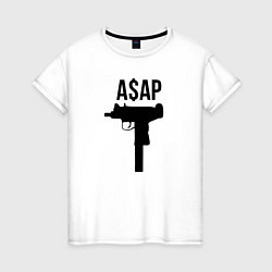 Футболка хлопковая женская ASAP Gangster, цвет: белый