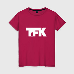 Футболка хлопковая женская TFK: White Logo, цвет: маджента