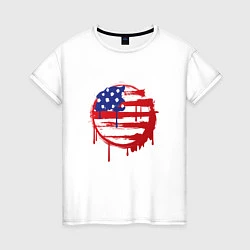 Футболка хлопковая женская Кровавая Америка, цвет: белый