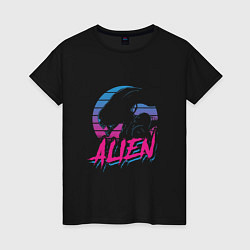 Футболка хлопковая женская Alien: Retro Style, цвет: черный