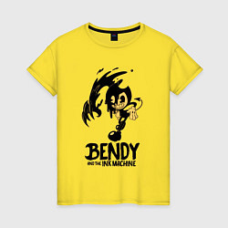 Футболка хлопковая женская Bendy And the ink machine, цвет: желтый