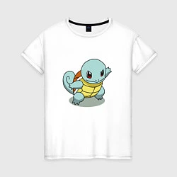 Футболка хлопковая женская Pokemon Squirtle, цвет: белый