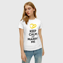 Футболка хлопковая женская Keep Calm & Marry Me, цвет: белый — фото 2