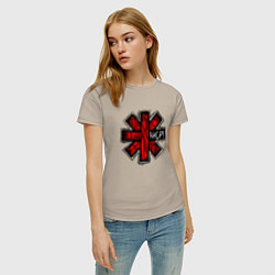 Футболка хлопковая женская Red Hot Chili Peppers, цвет: миндальный — фото 2