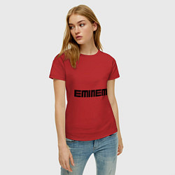 Футболка хлопковая женская Eminem: minimalism, цвет: красный — фото 2