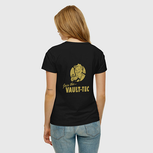 Женская футболка Vault Tec / Черный – фото 4