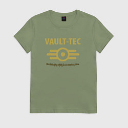 Футболка хлопковая женская Vault Tec, цвет: авокадо