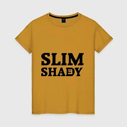 Футболка хлопковая женская Slim Shady: Big E, цвет: горчичный