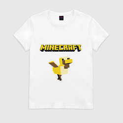 Футболка хлопковая женская Minecraft Duck, цвет: белый