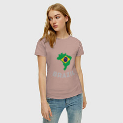 Футболка хлопковая женская Brazil Country, цвет: пыльно-розовый — фото 2
