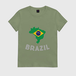 Футболка хлопковая женская Brazil Country, цвет: авокадо
