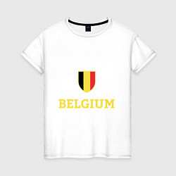 Футболка хлопковая женская Belgium, цвет: белый