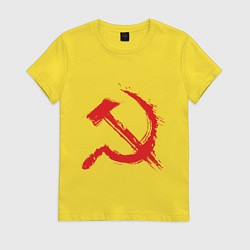 Футболка хлопковая женская Cерп и молот, цвет: желтый