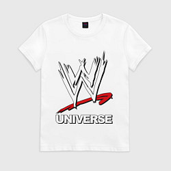 Футболка хлопковая женская WWE universe, цвет: белый
