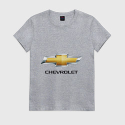 Футболка хлопковая женская Chevrolet логотип, цвет: меланж