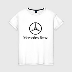 Футболка хлопковая женская Logo Mercedes-Benz, цвет: белый