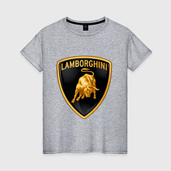 Футболка хлопковая женская Lamborghini logo, цвет: меланж