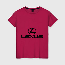 Футболка хлопковая женская Lexus logo, цвет: маджента