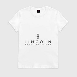 Футболка хлопковая женская Lincoln logo, цвет: белый