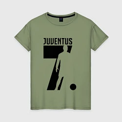 Футболка хлопковая женская Juventus: Ronaldo 7, цвет: авокадо