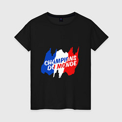 Футболка хлопковая женская Champions Du Monde, цвет: черный