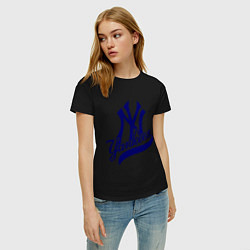 Футболка хлопковая женская NY - Yankees, цвет: черный — фото 2