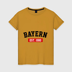 Футболка хлопковая женская FC Bayern Est. 1900, цвет: горчичный