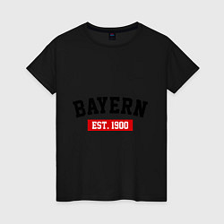 Футболка хлопковая женская FC Bayern Est. 1900, цвет: черный