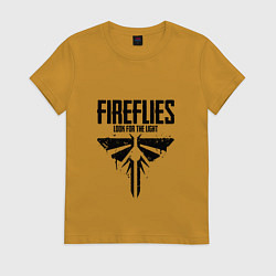 Футболка хлопковая женская Fireflies: Look for the Light, цвет: горчичный