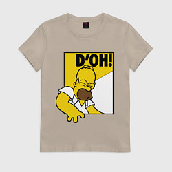 Футболка хлопковая женская Homer D'OH!, цвет: миндальный