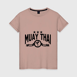 Футболка хлопковая женская Muay thai boxing, цвет: пыльно-розовый