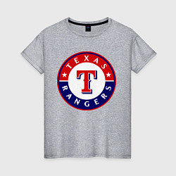 Футболка хлопковая женская Texas Rangers, цвет: меланж