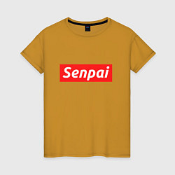 Футболка хлопковая женская Senpai Supreme, цвет: горчичный