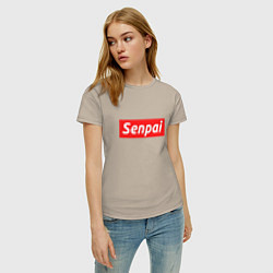 Футболка хлопковая женская Senpai Supreme, цвет: миндальный — фото 2