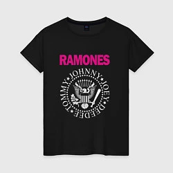 Футболка хлопковая женская Ramones Boyband, цвет: черный