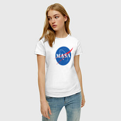 Футболка хлопковая женская NASA: Masa, цвет: белый — фото 2